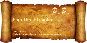 Paprika Piroska névjegykártya