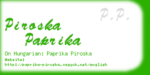 piroska paprika business card